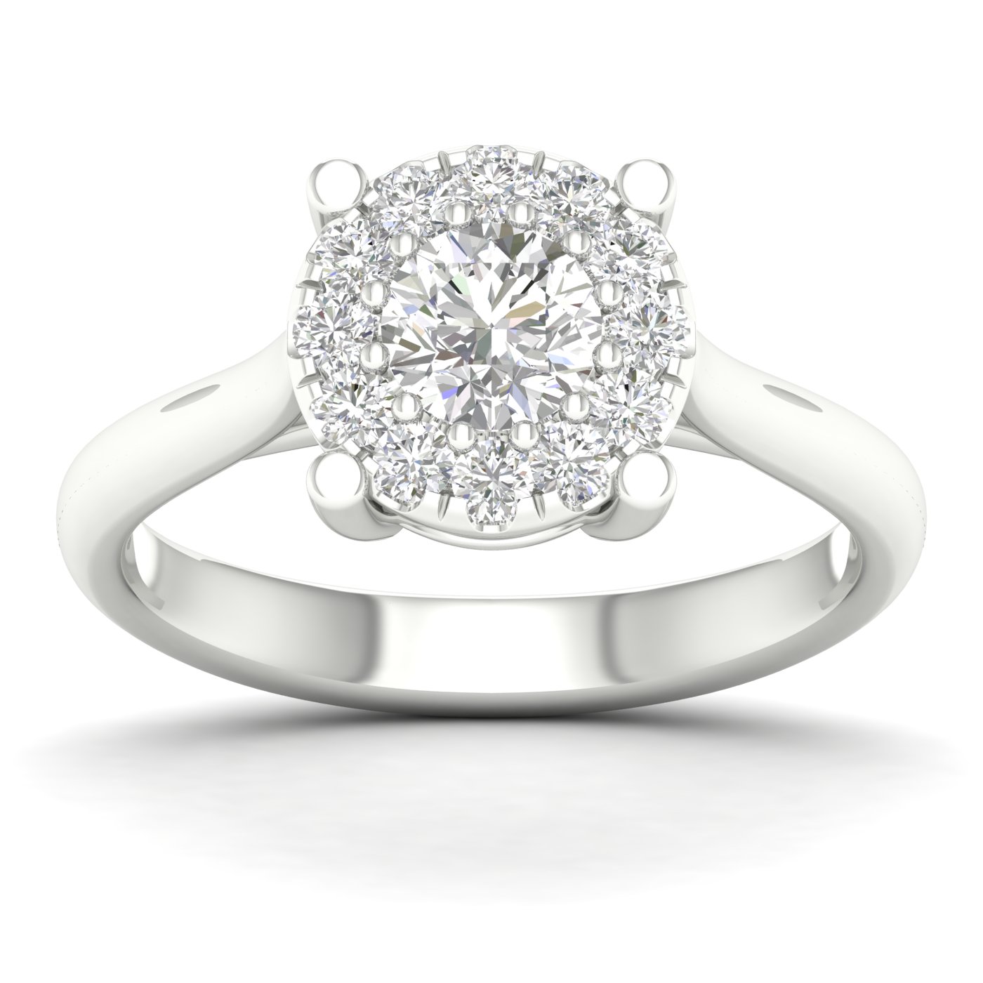 3/4 Cts. Plain Shank Cluster Ring