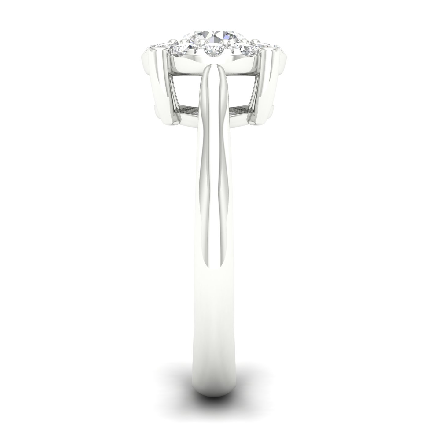 3/4 Cts. Plain Shank Cluster Ring