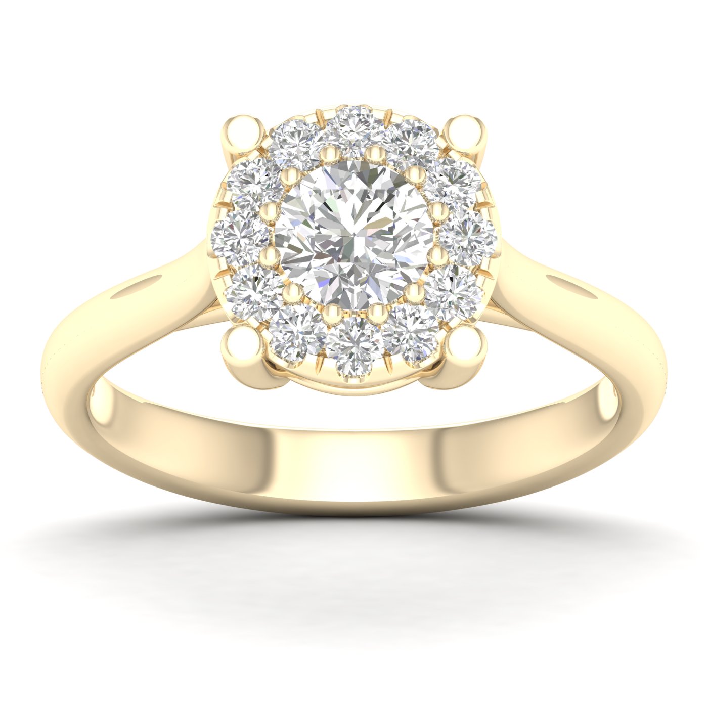 3/4 Cts. Plain Shank Cluster Ring