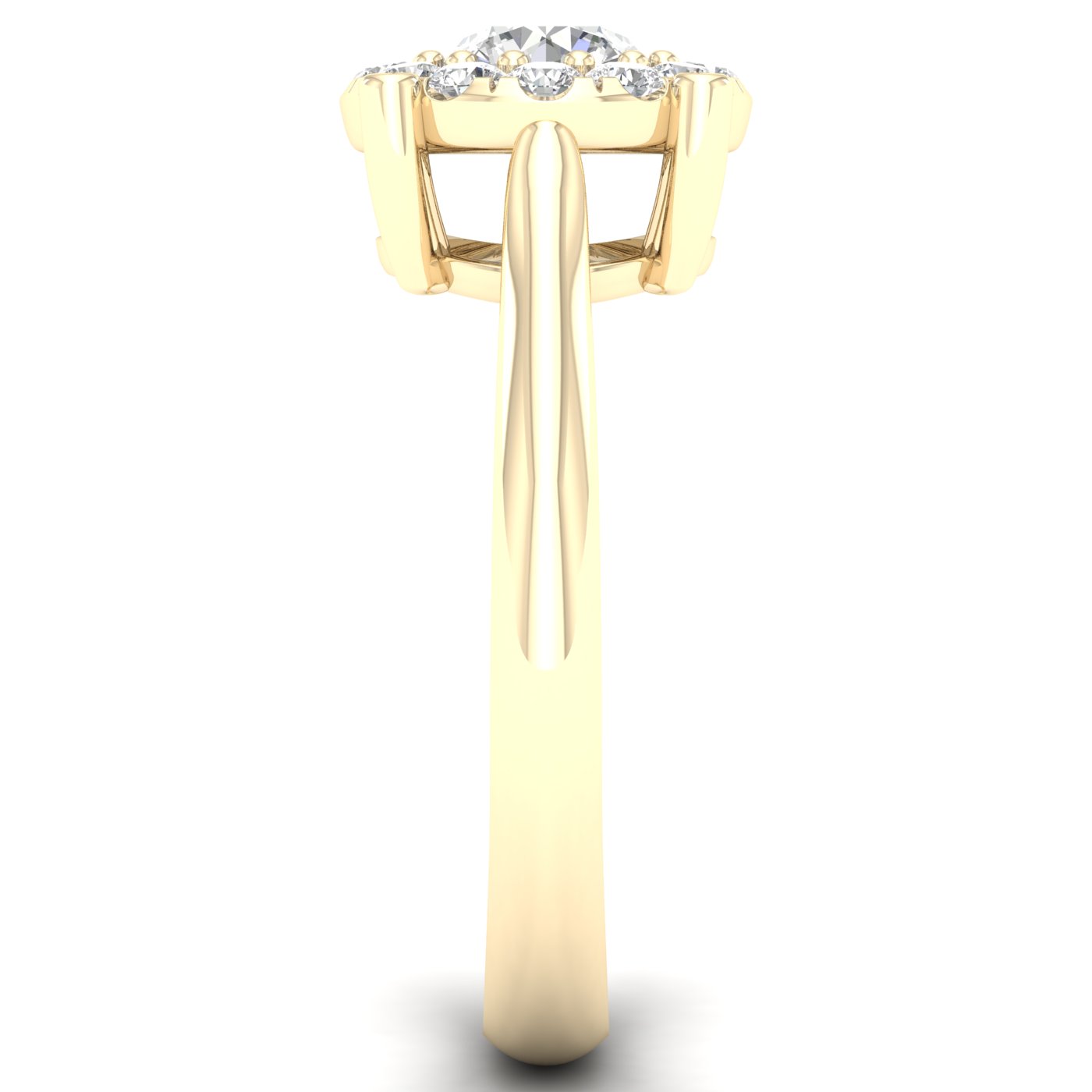 3/4 Cts. Plain Shank Cluster Ring