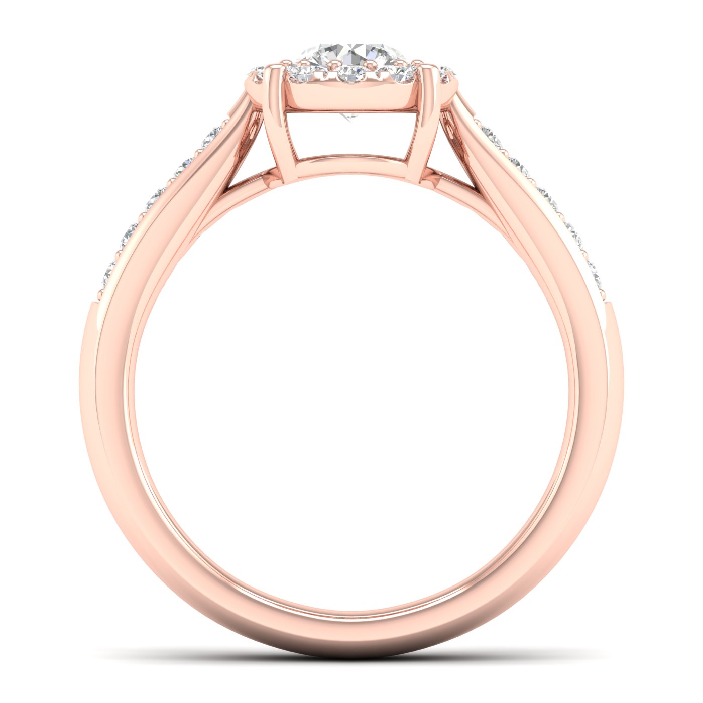 3/4 Cts. Pave Studded Shank Cluster Ring