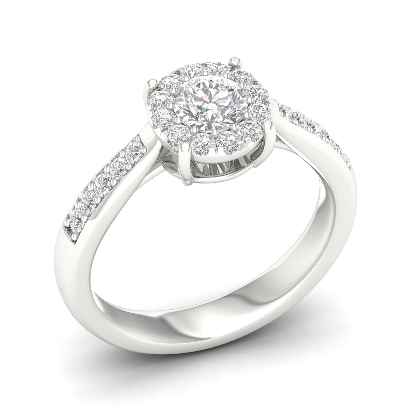 3/4 Cts. Pave Studded Shank Cluster Ring