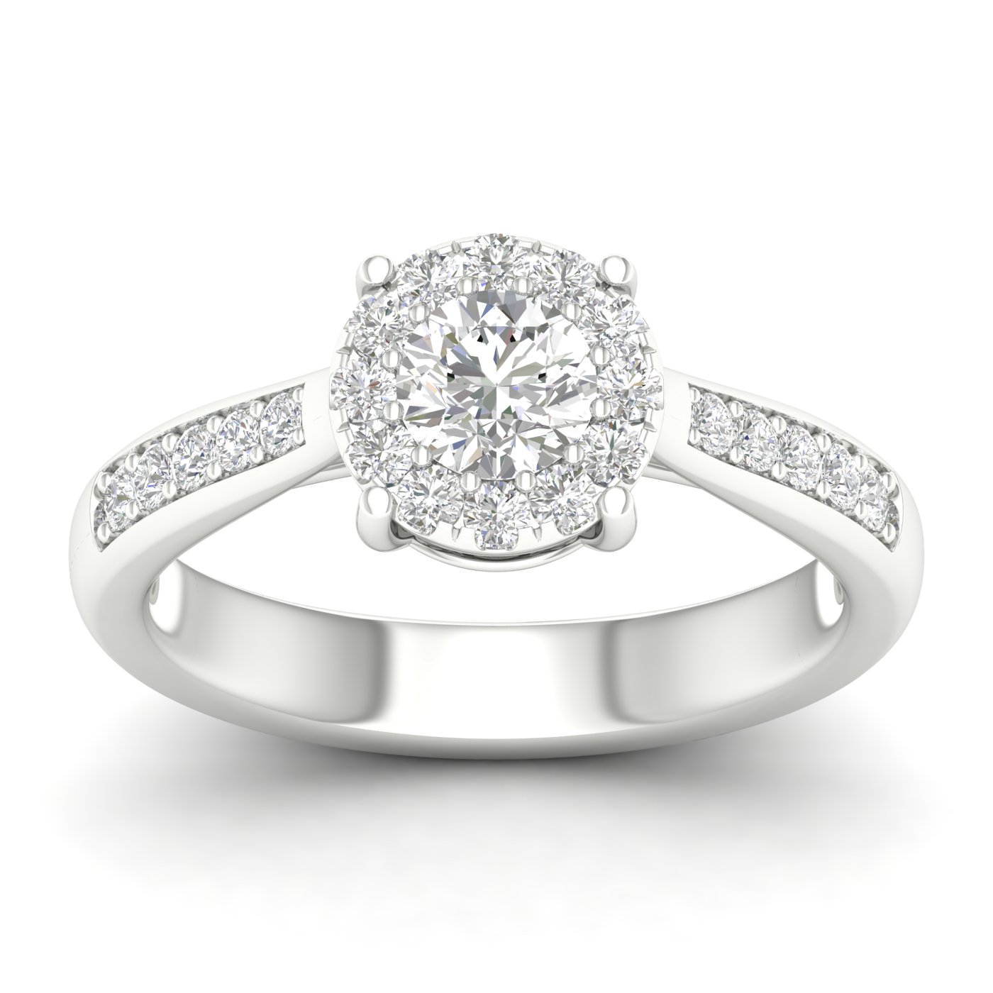 3/4 Cts. Pave Studded Shank Cluster Ring