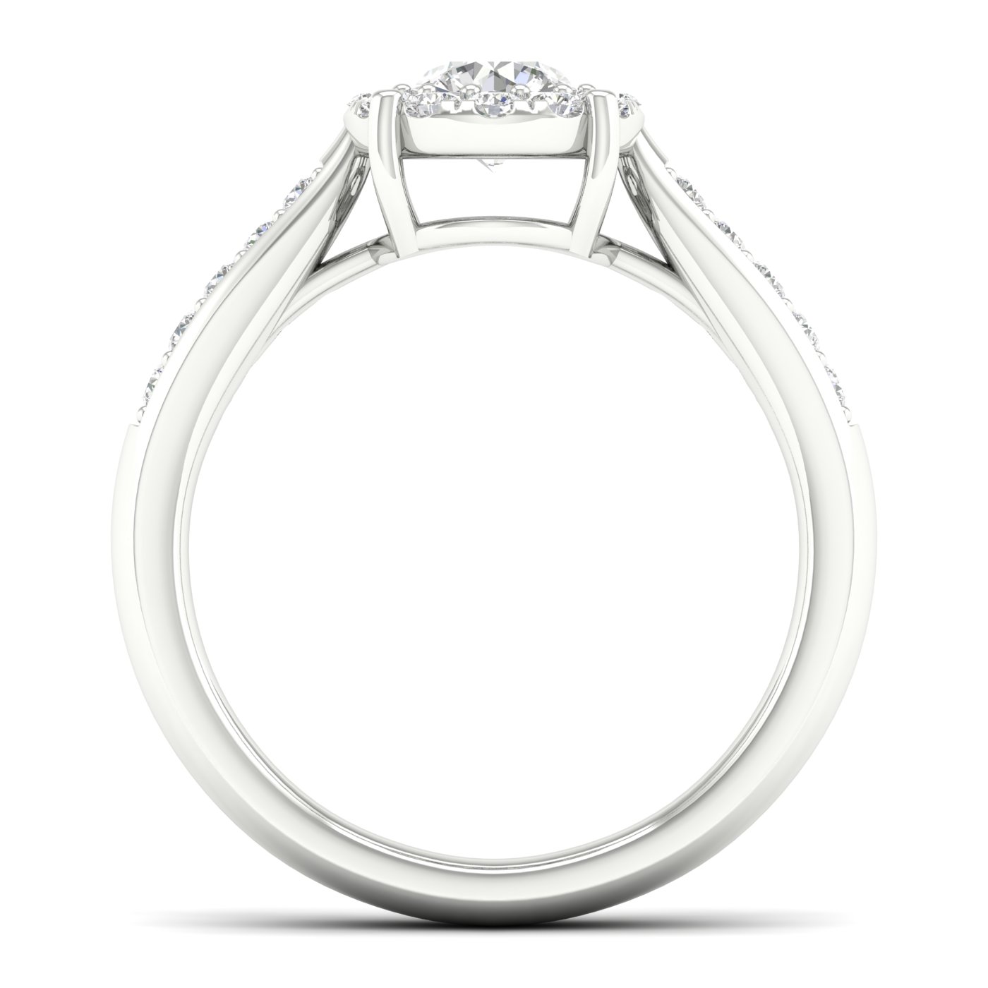 3/4 Cts. Pave Studded Shank Cluster Ring