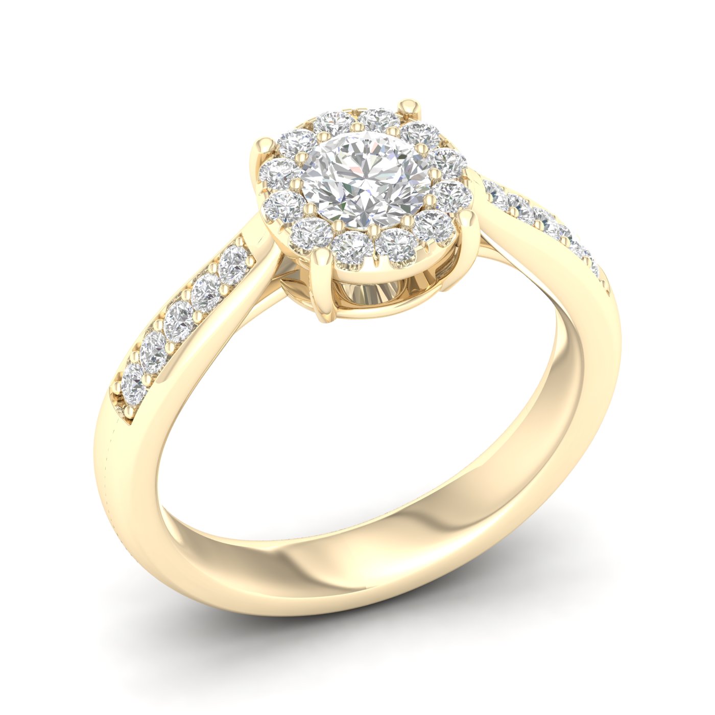 3/4 Cts. Pave Studded Shank Cluster Ring