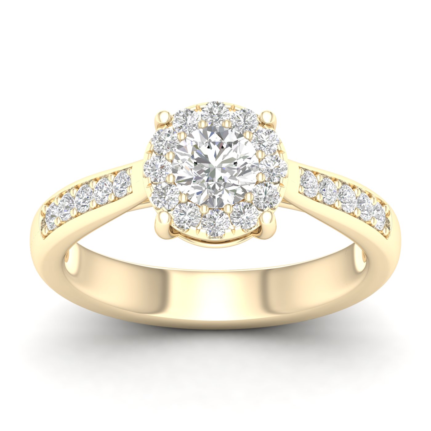 3/4 Cts. Pave Studded Shank Cluster Ring