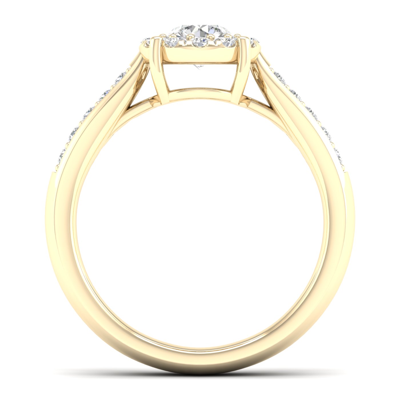 3/4 Cts. Pave Studded Shank Cluster Ring