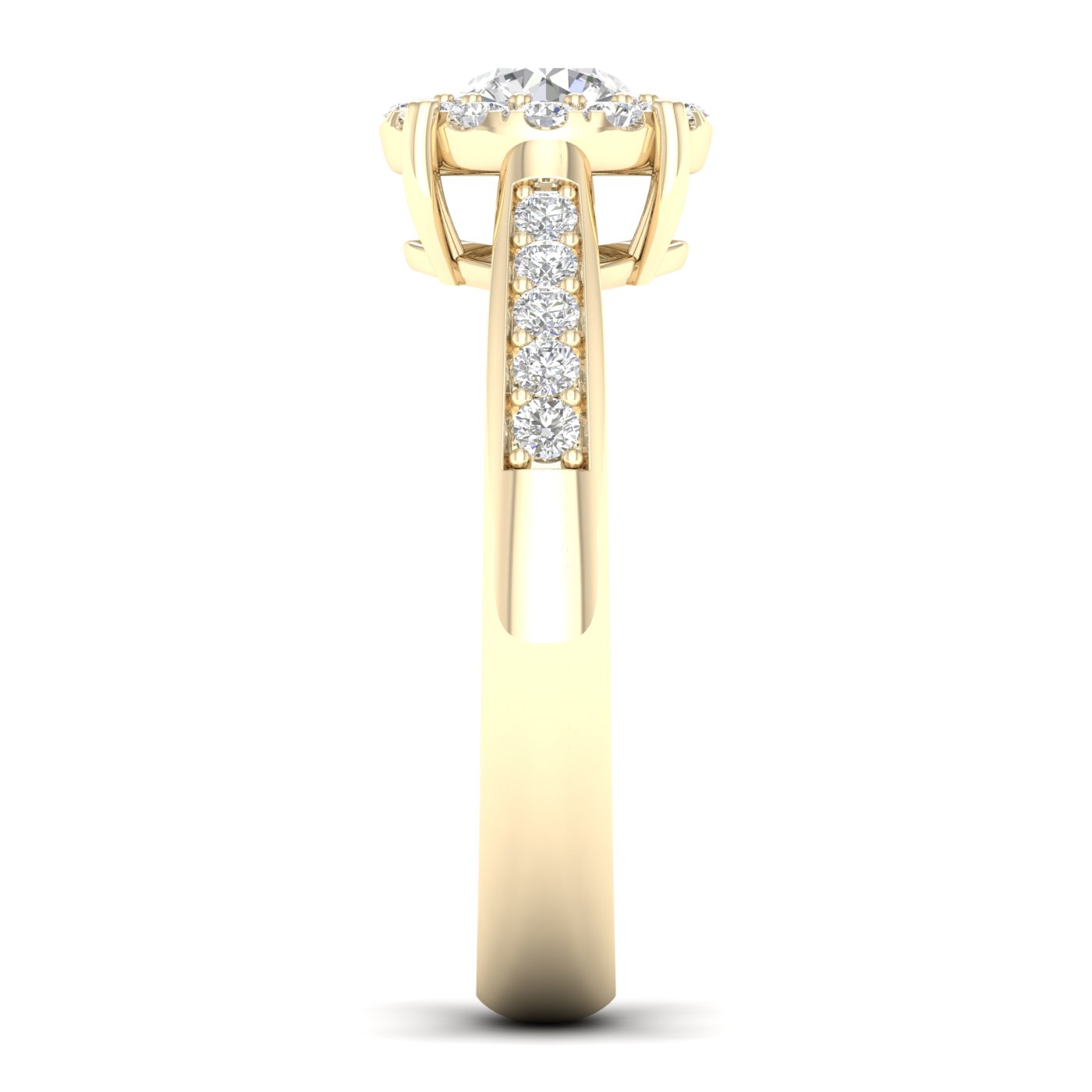 3/4 Cts. Pave Studded Shank Cluster Ring