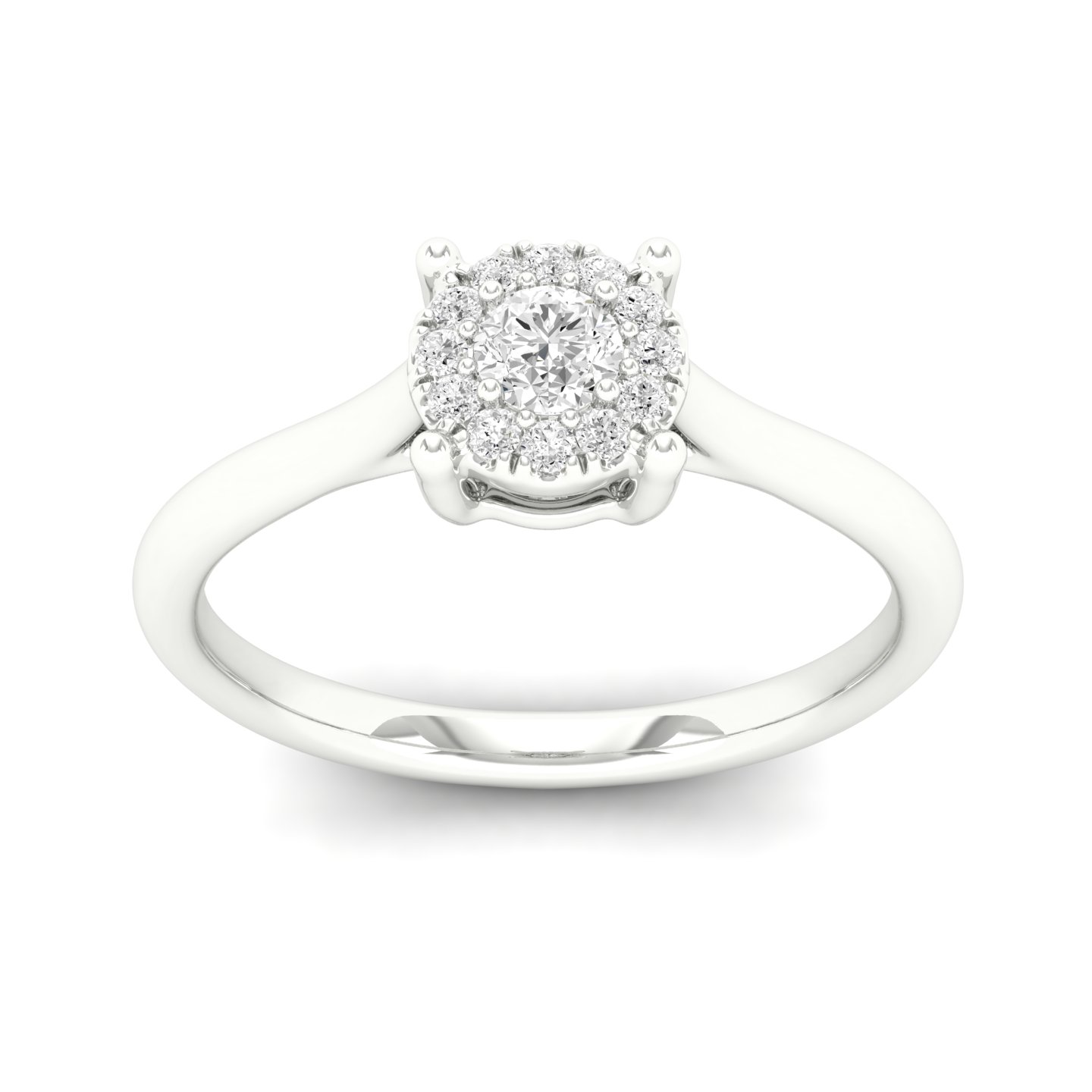 1/5 Cts. Plain Shank Cluster Ring