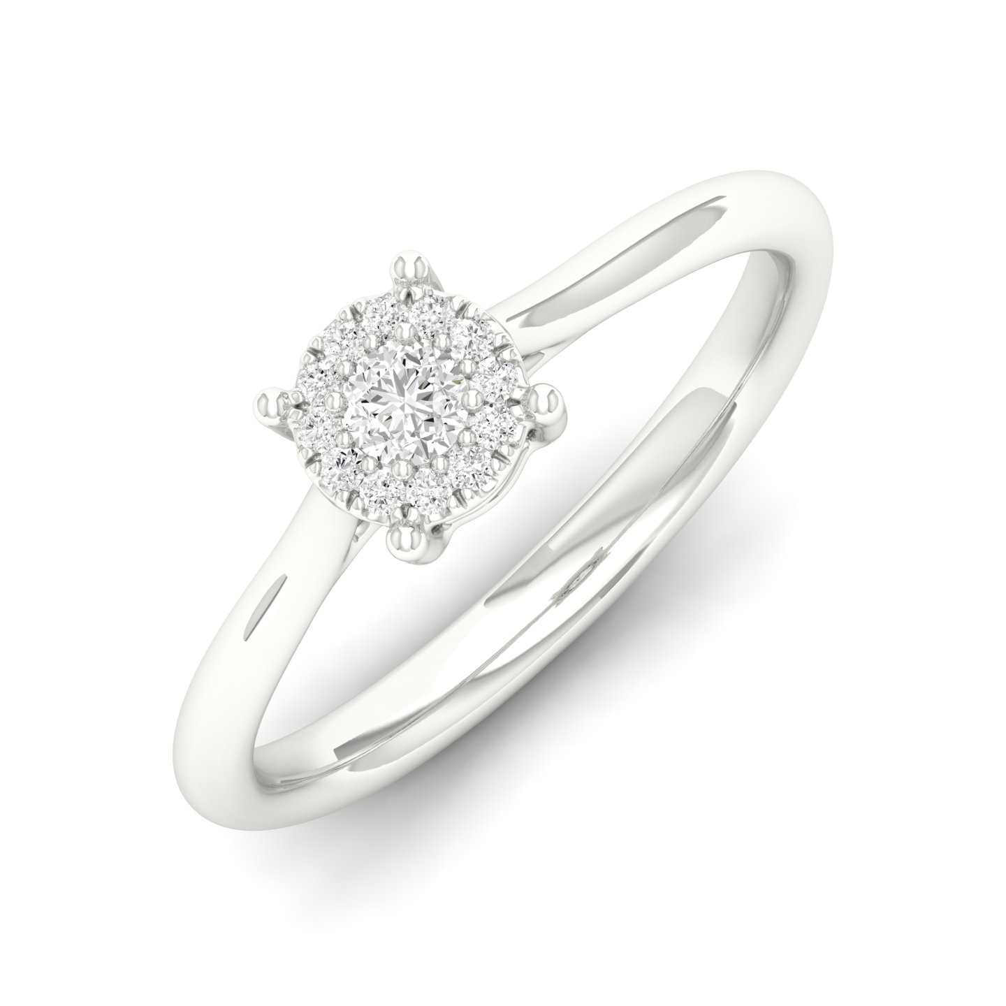 1/5 Cts. Plain Shank Cluster Ring