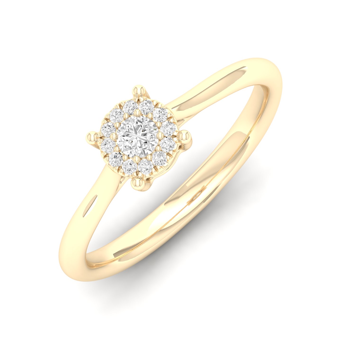 1/5 Cts. Plain Shank Cluster Ring