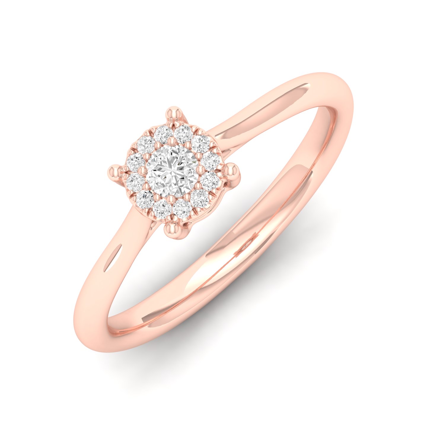 1/5 Cts. Plain Shank Cluster Ring