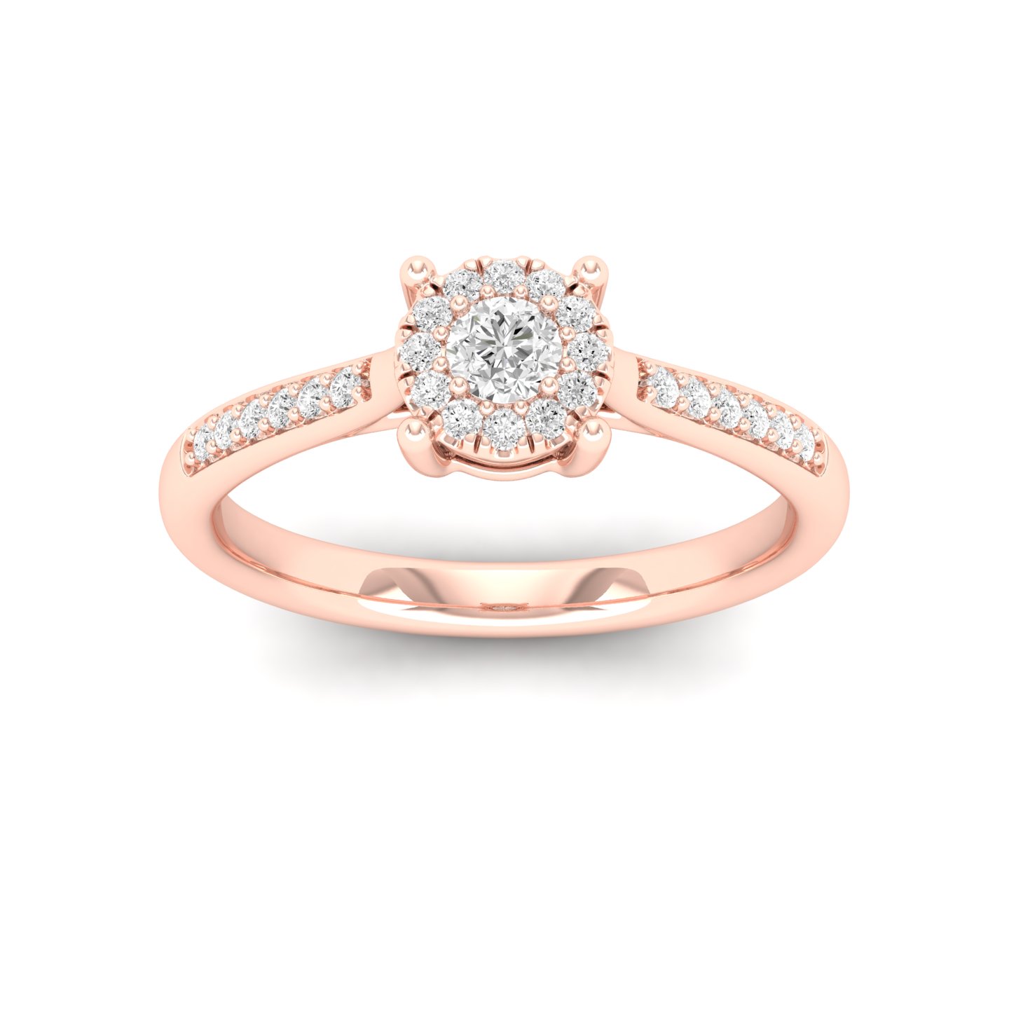 1/5 Cts. Pave Studded Shank Cluster Ring