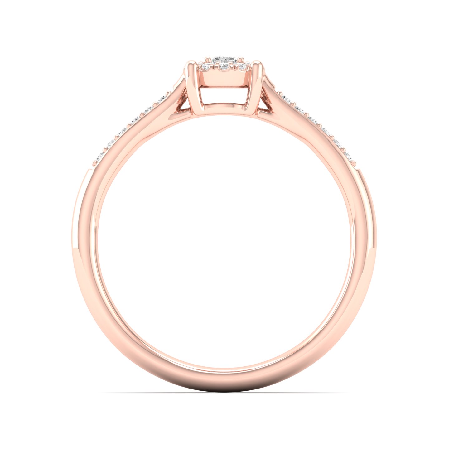 1/5 Cts. Pave Studded Shank Cluster Ring