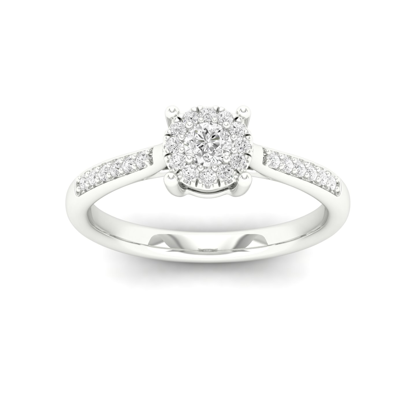 1/5 Cts. Pave Studded Shank Cluster Ring