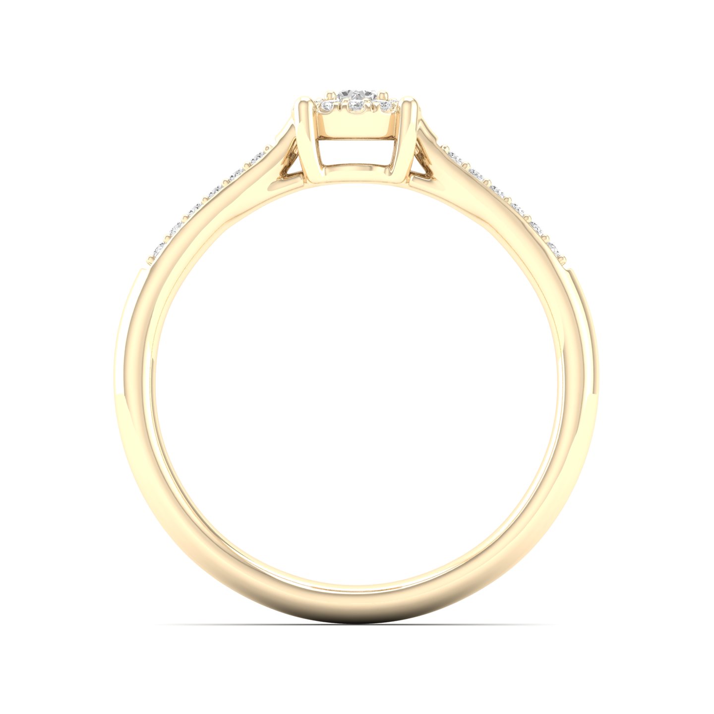 1/5 Cts. Pave Studded Shank Cluster Ring