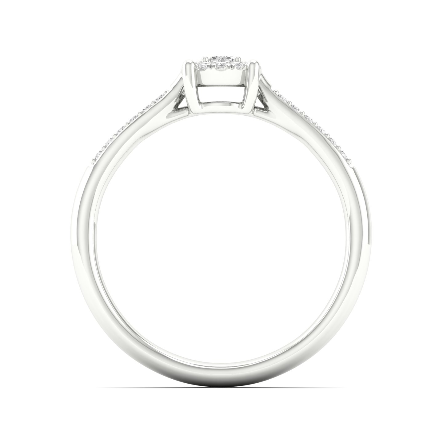 1/5 Cts. Pave Studded Shank Cluster Ring