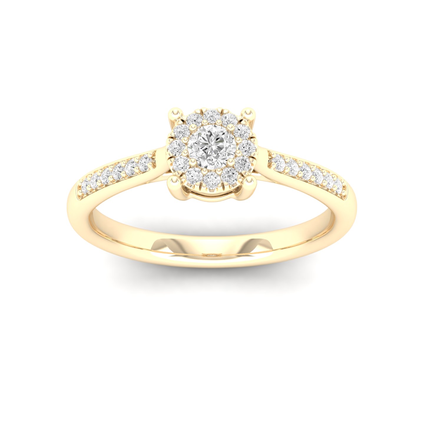 1/5 Cts. Pave Studded Shank Cluster Ring