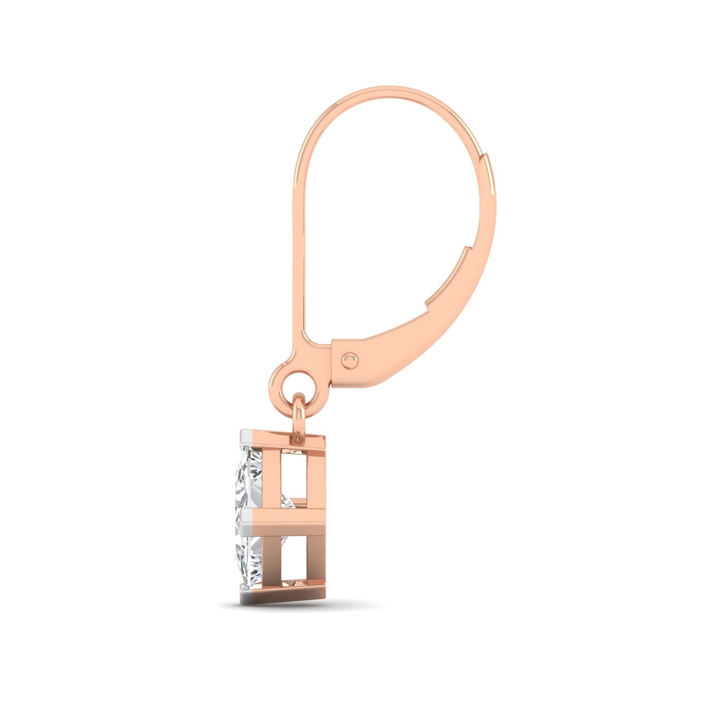 Princess Diamond Lever Back Earrings