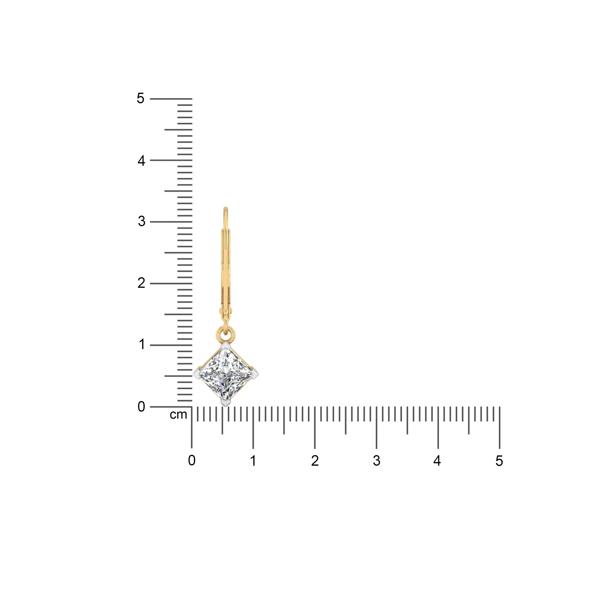 Princess Diamond Lever Back Earrings