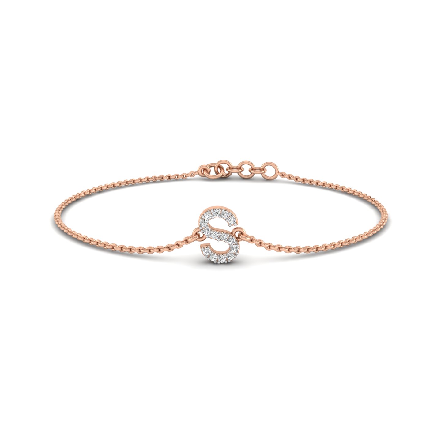 The "S" Diamond Alphabet Bracelet