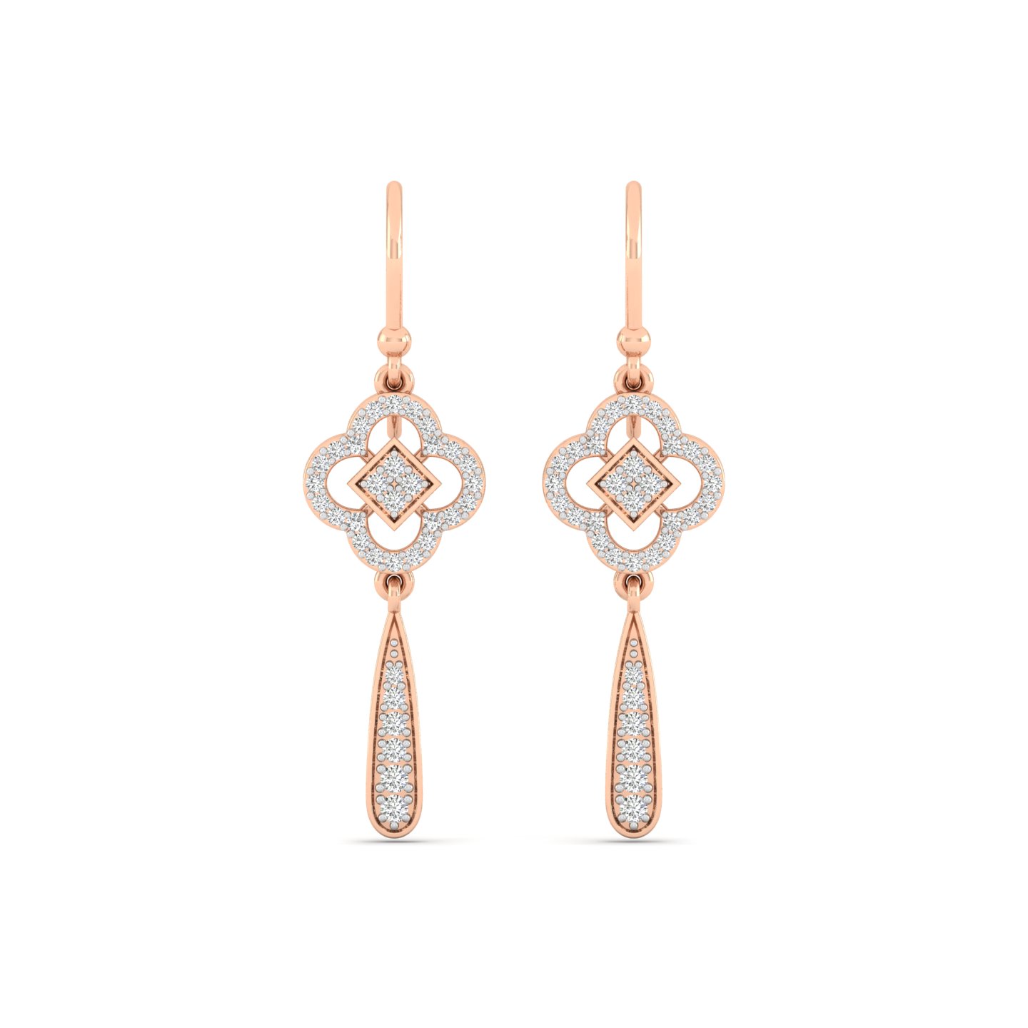 Clover Halo Drop Earrings