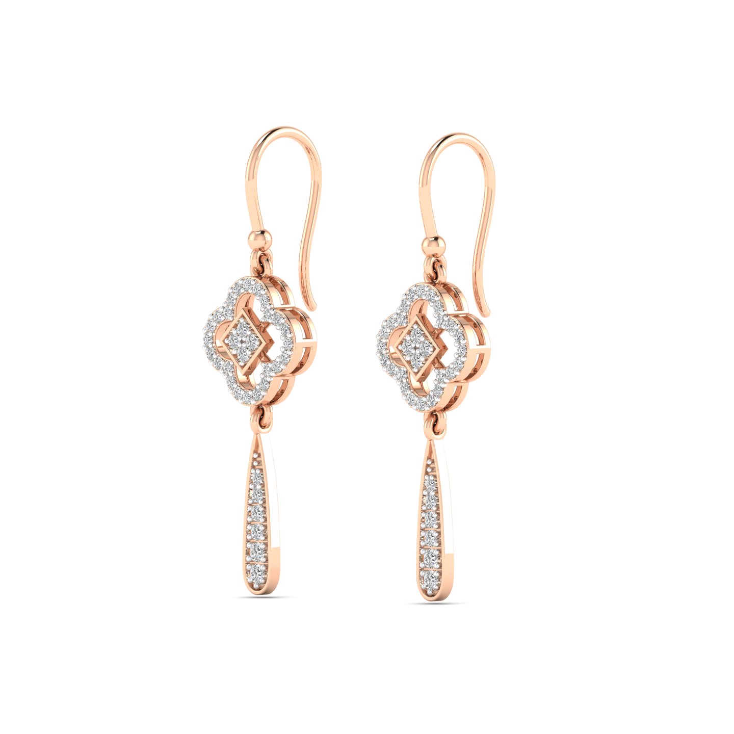 Clover Halo Drop Earrings
