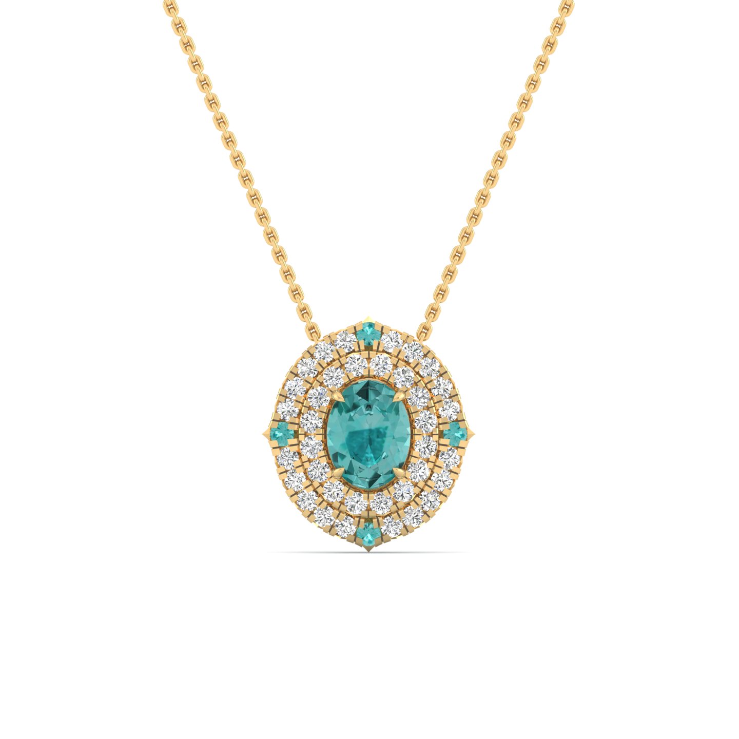 Aurora Oval Halo Pendant