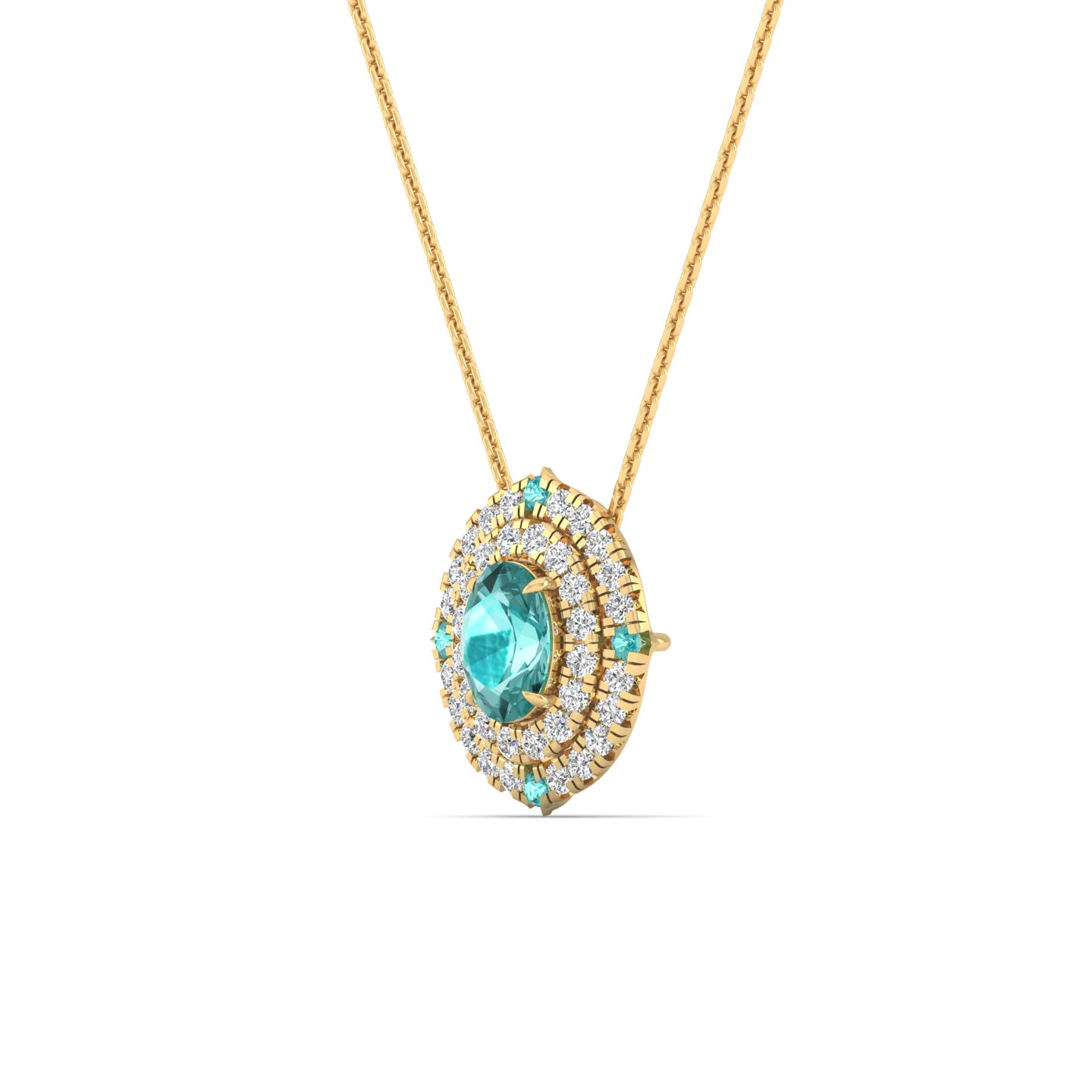 Aurora Oval Halo Pendant