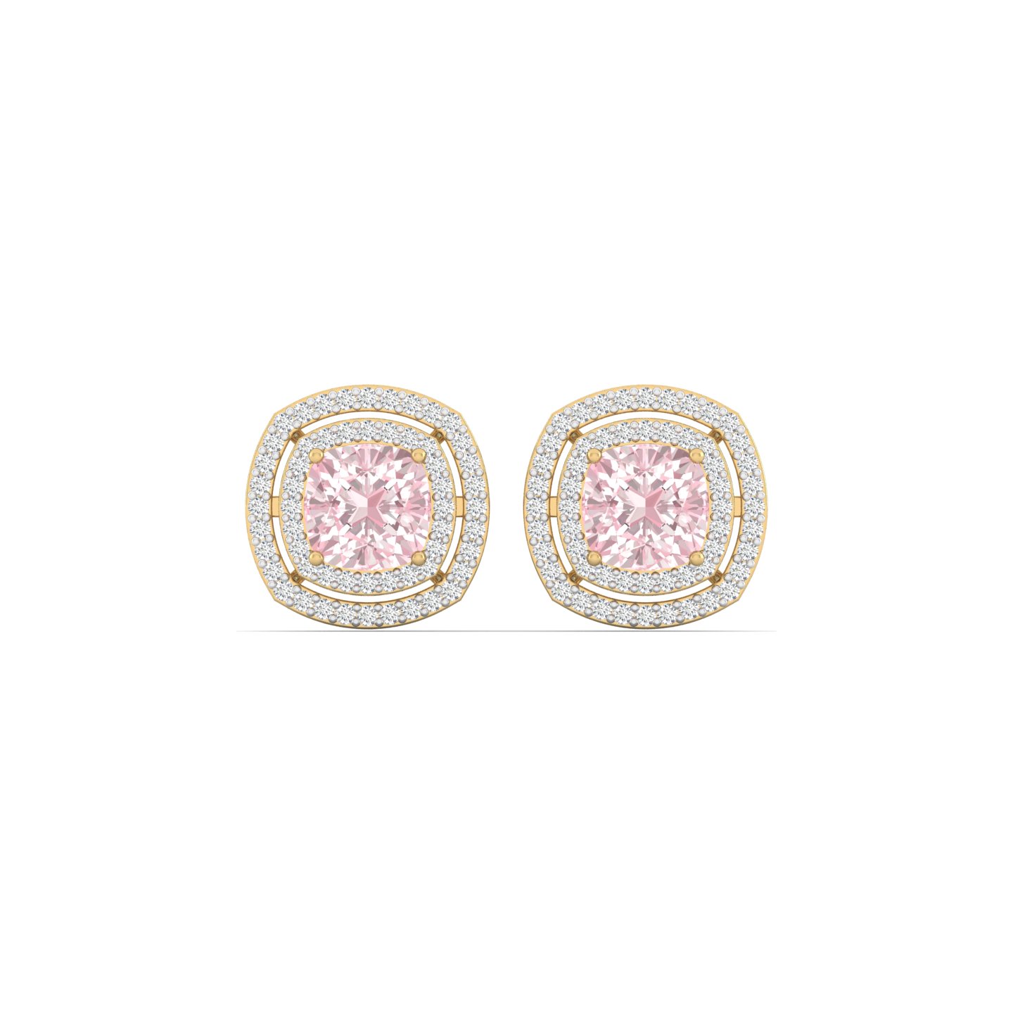 Blush Halo Studs