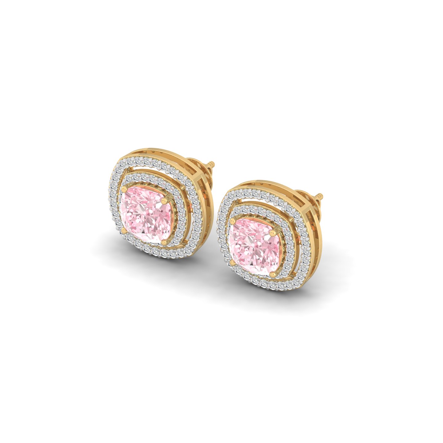 Blush Halo Studs