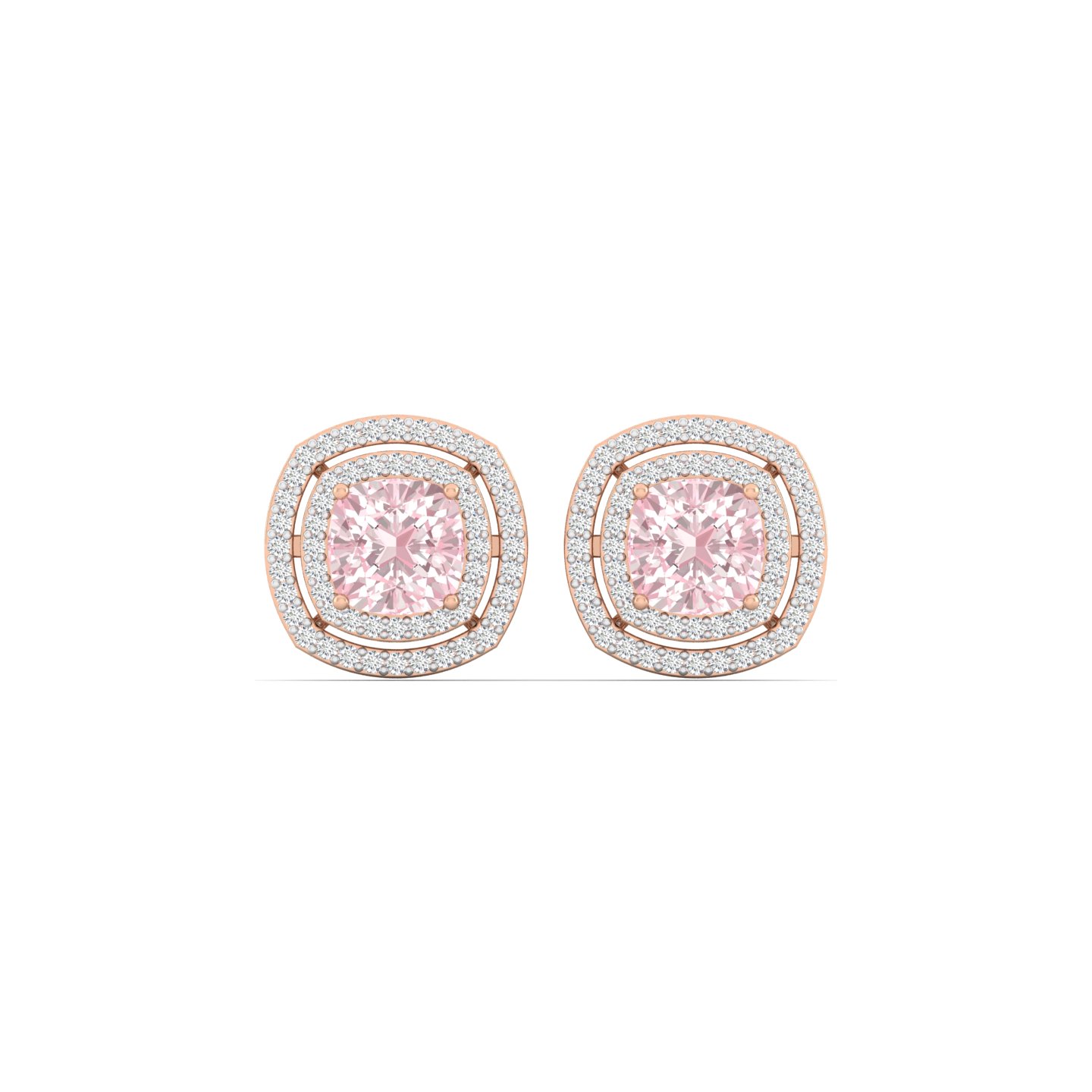 Blush Halo Studs