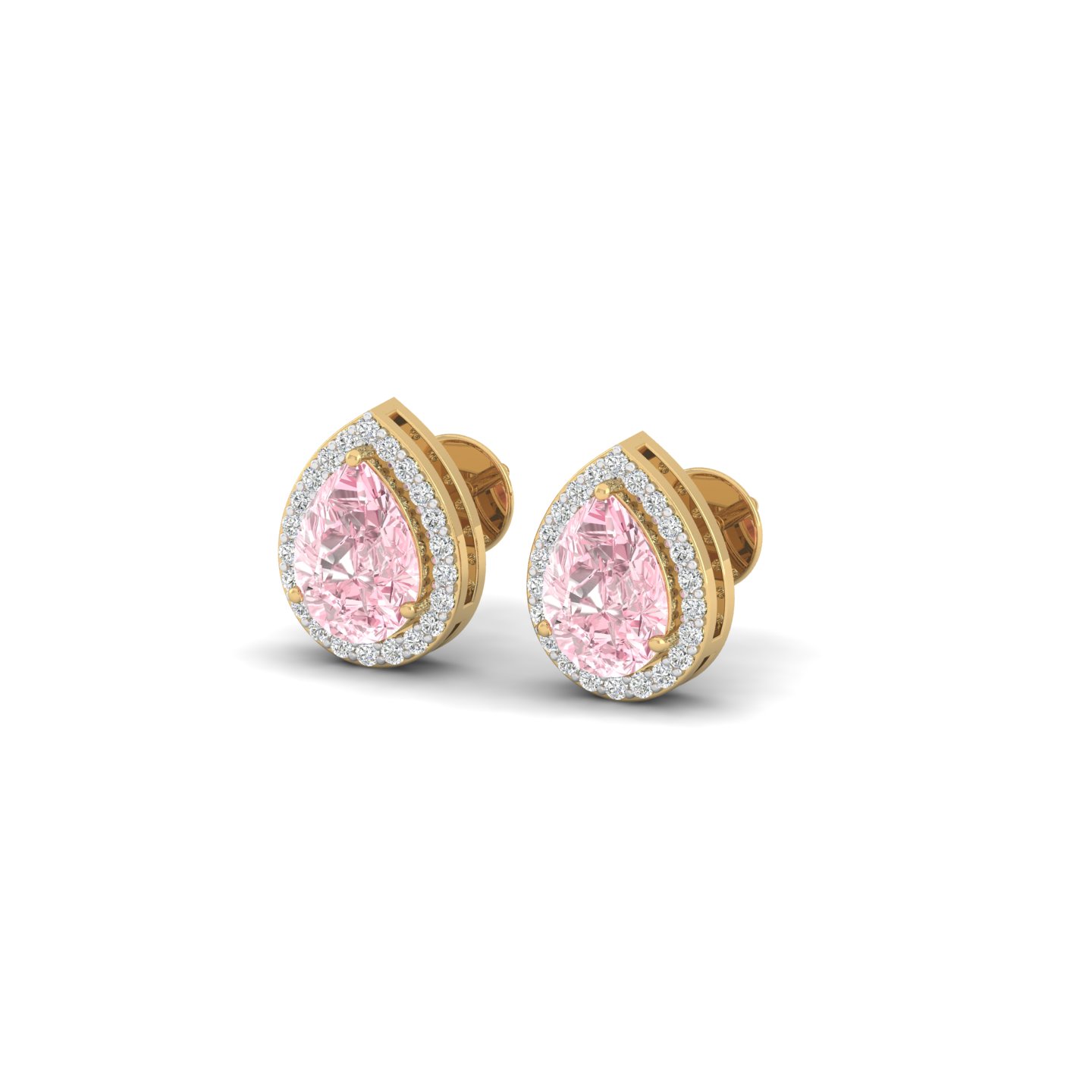 Rose Poire Studs