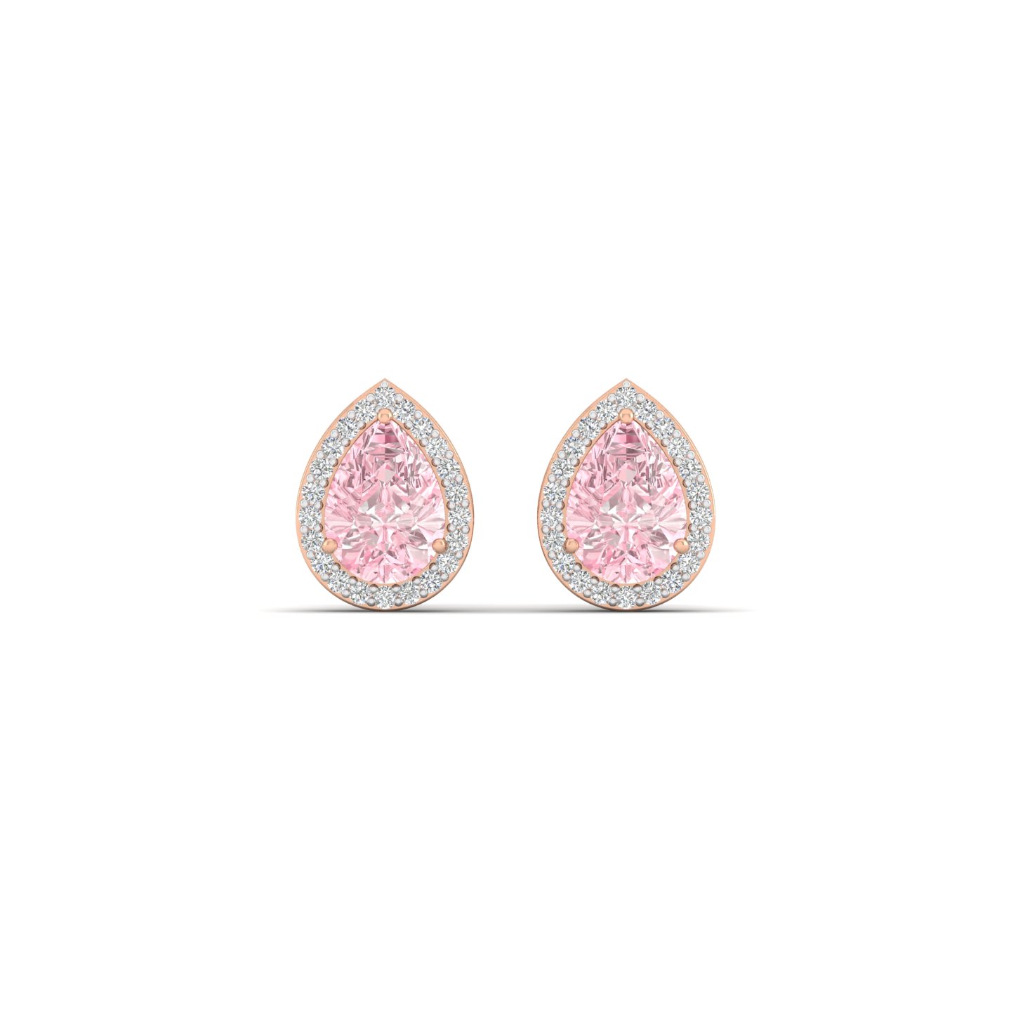 Rose Poire Studs