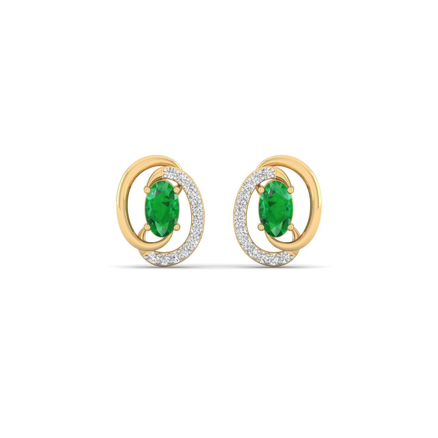 Emerald Orbit Studs