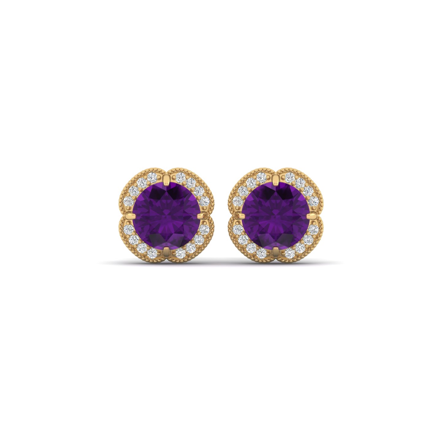 Amethyst Bloom Studs