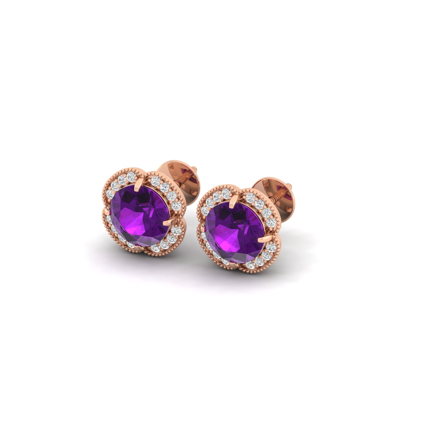 Amethyst Bloom Studs
