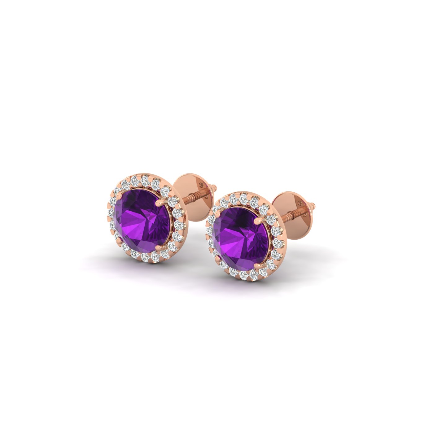 Violet Halo Studs