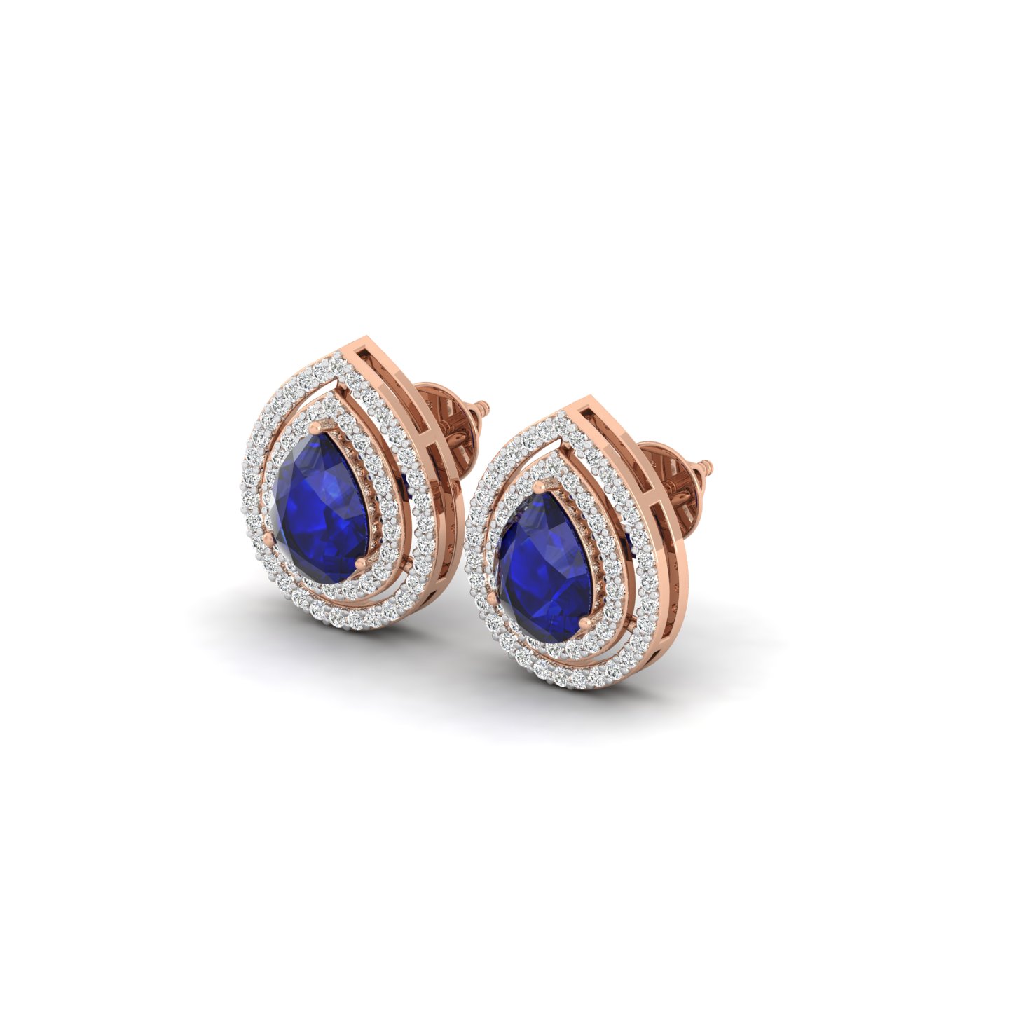 Rubellite Poire Studs