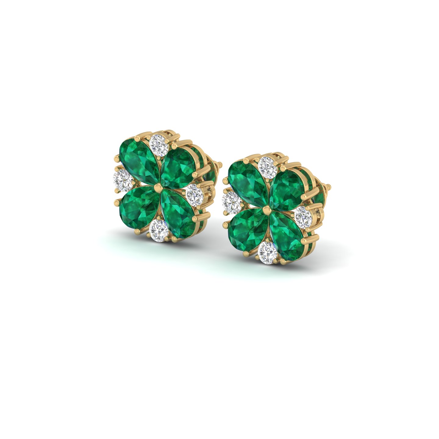 Clover Emeraude Studs