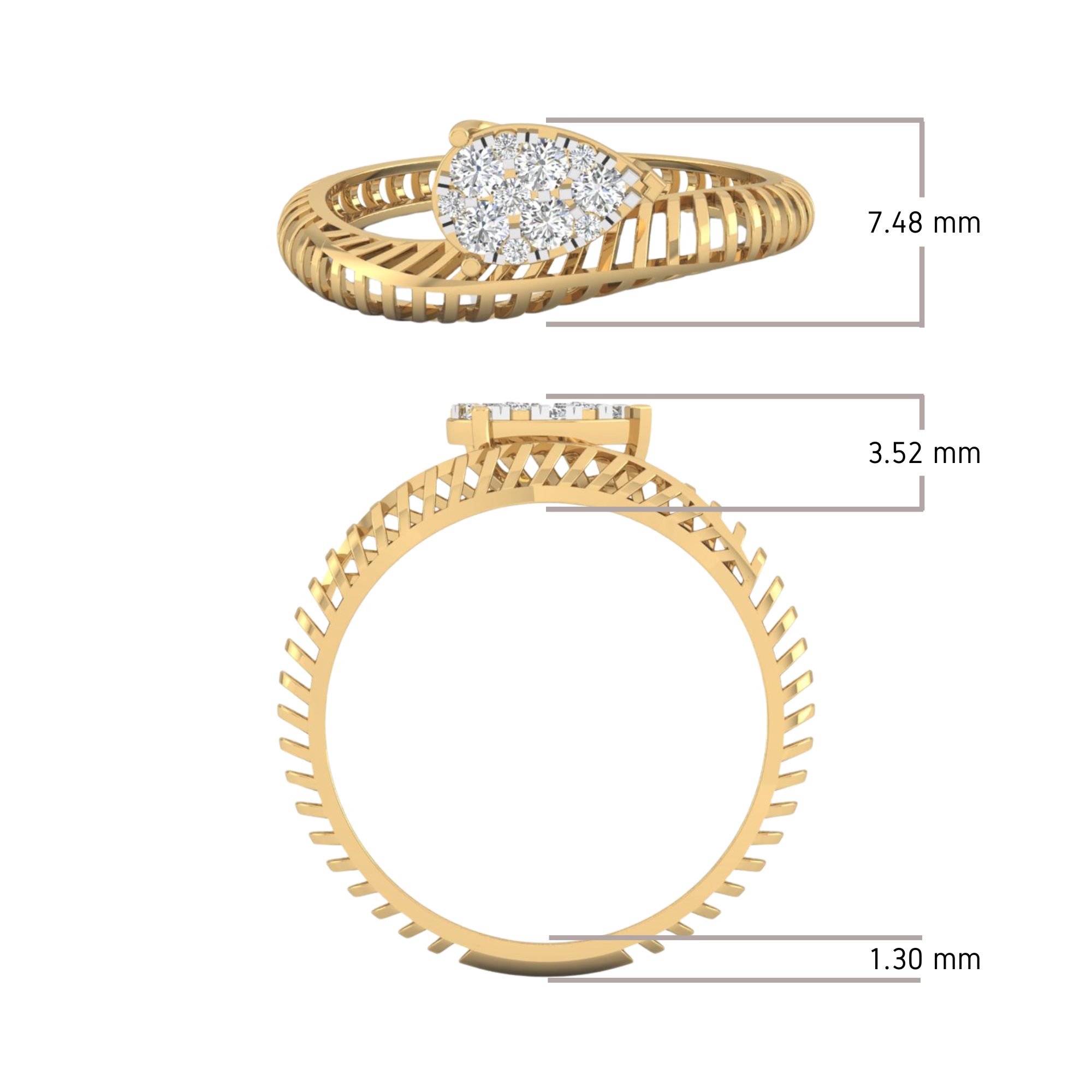 Poire Twist Ring