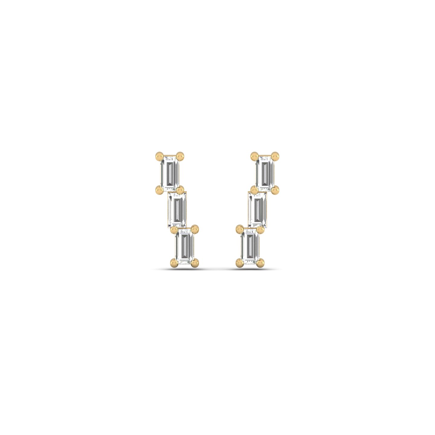 Baguette Line Studs