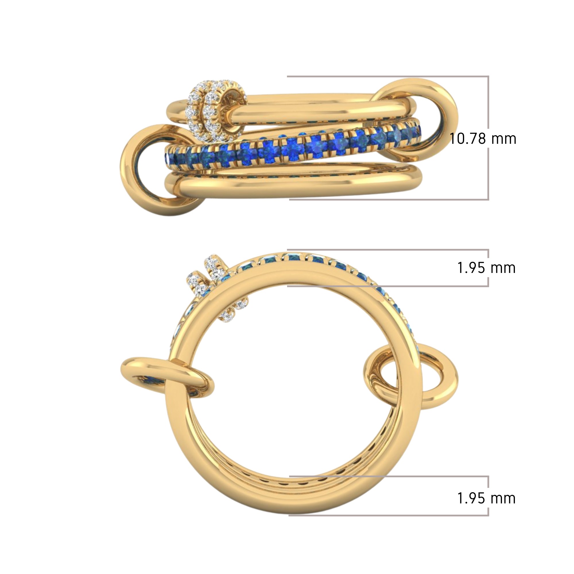 Sapphire Link Ring