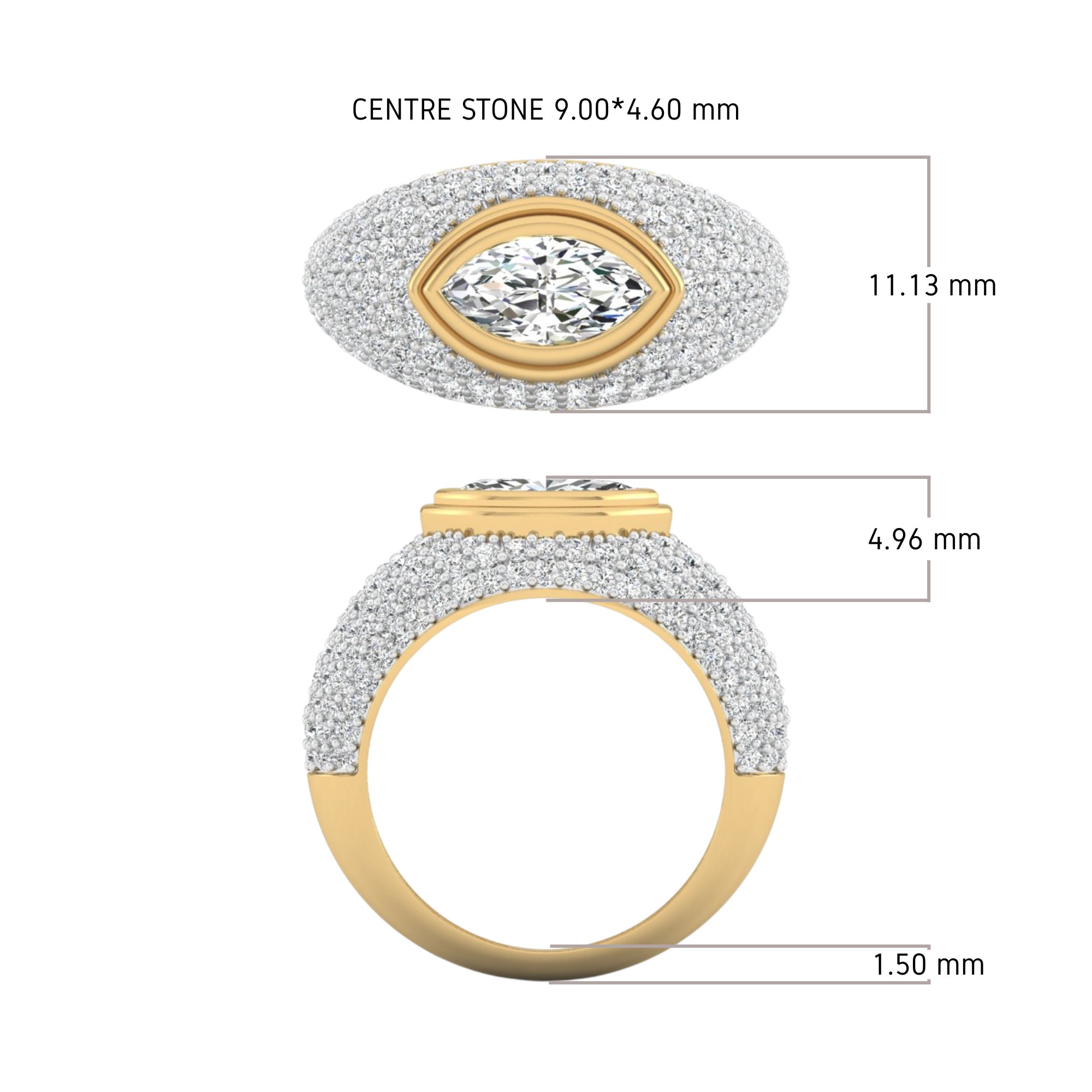 Marquise Pave Ring