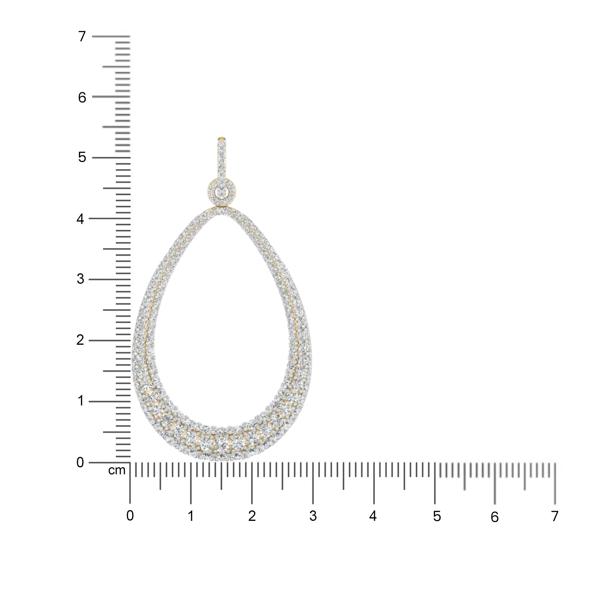 Diamond Pave Teardrop Drop Earrings