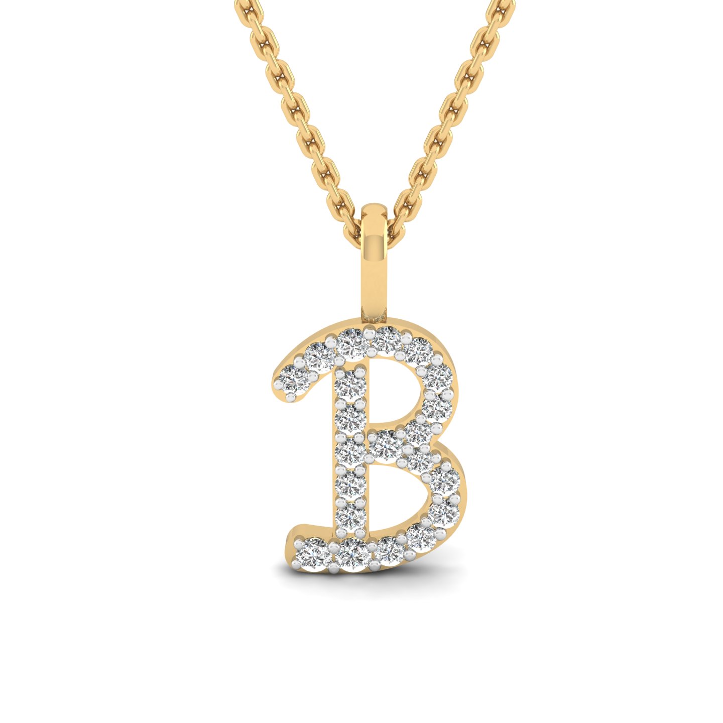 Luxe "B" Diamond Initial Pendant