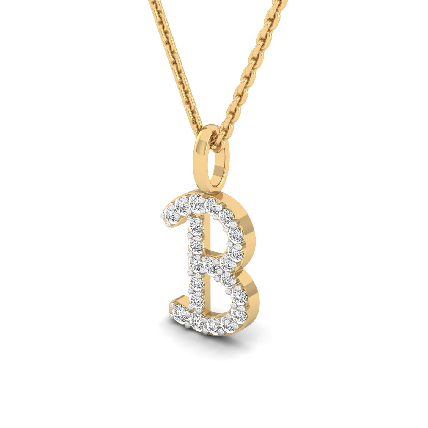 Luxe "B" Diamond Initial Pendant