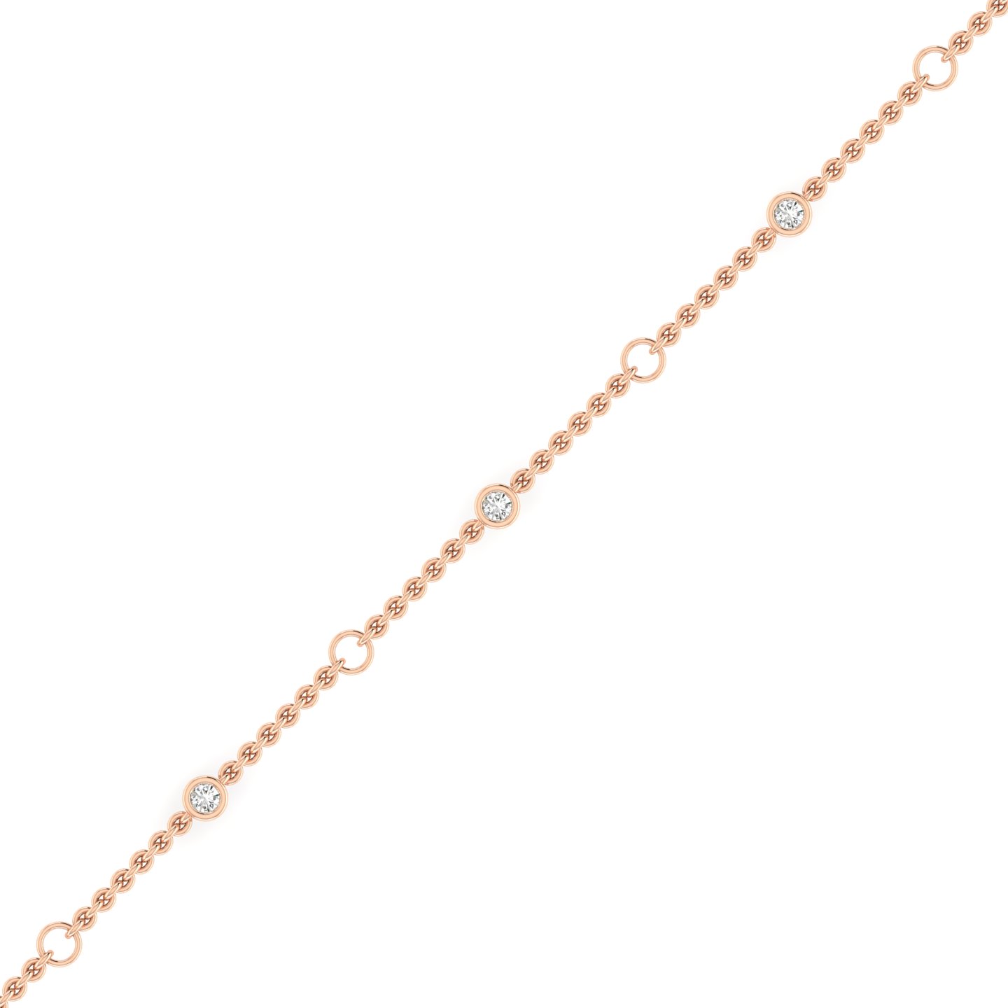Bezel Trace Diamond Chain Bracelet