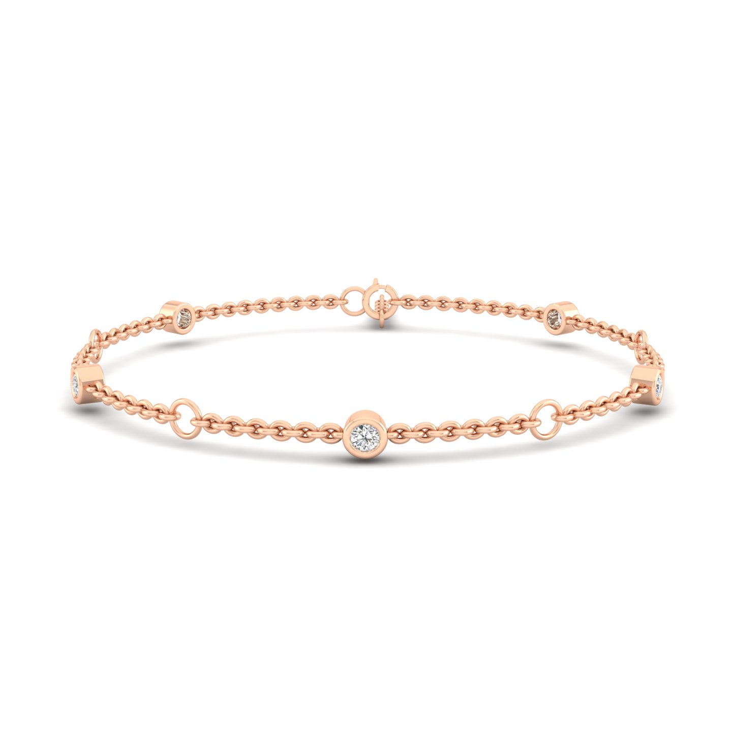 Bezel Trace Diamond Chain Bracelet