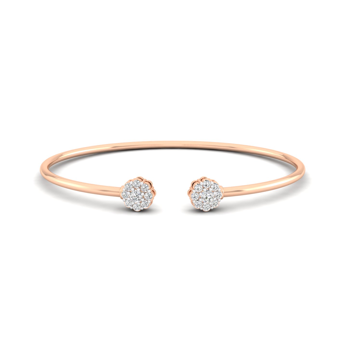 Twin Bloom Diamond Cuff Bracelet